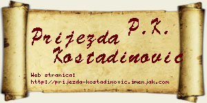 Prijezda Kostadinović vizit kartica